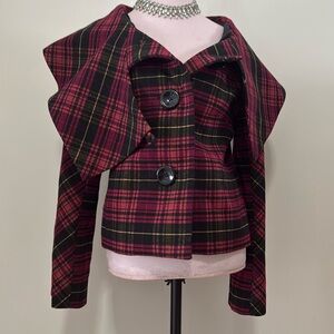 Chadwick’s purple and black plaid jacket size 8